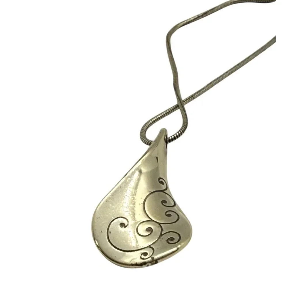Brighton Silver Toned Twirl & Blaire Heart Necklaces Pendants 2 PC Adjustable